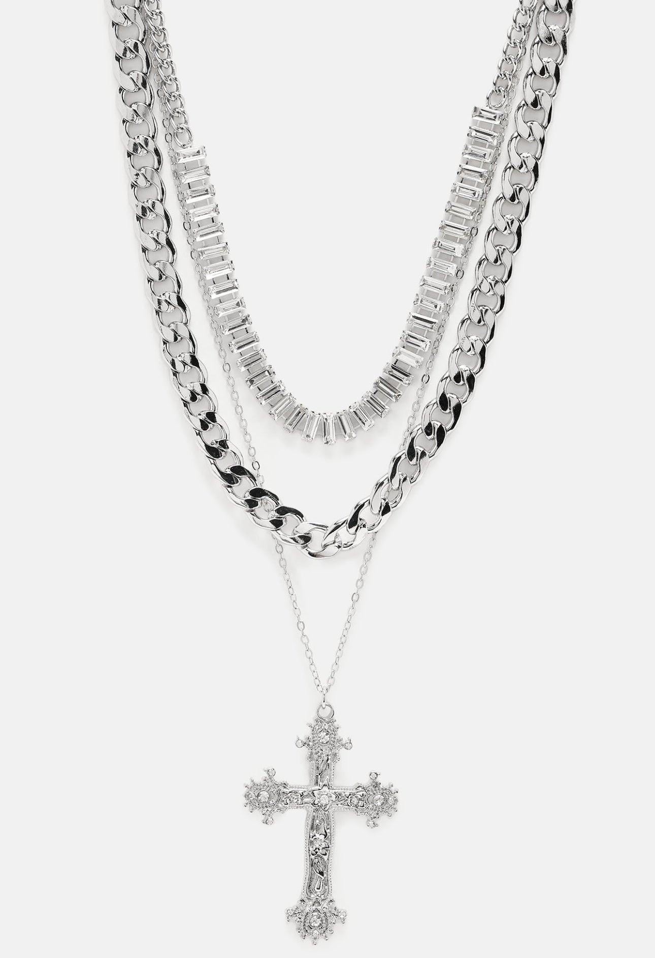 Cross My Soul Necklace-Silver