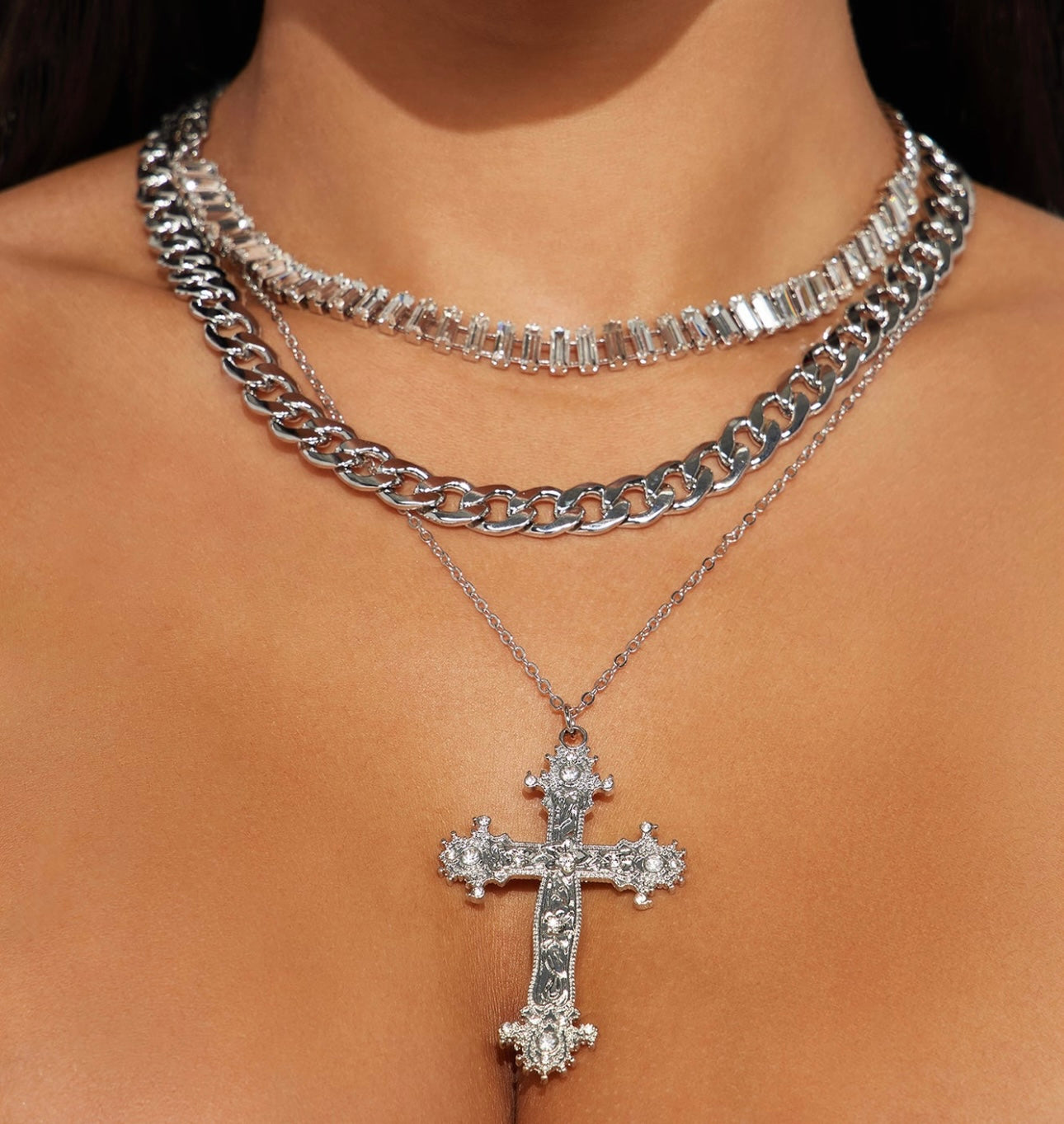 Cross My Soul Necklace-Silver